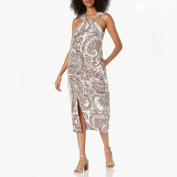 Joie | Dresses | Joie Malta Silk Halter Midi Dress In Rosewood Womens Size  Medium | Poshmark